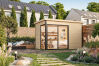 Lasita Maja Gartenhaus AUSTIN 2 ISO, 360x240 cm, 44 mm, inkl. Fußboden, natur + farbig