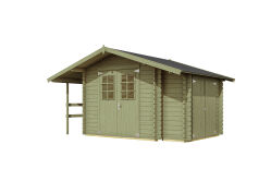 Multifunktionshaus VILANO 2 imprägniert, 220(360) x 220 cm inkl. Boden, Schleppdach und Anbauschrank, 28mm Blockbohle