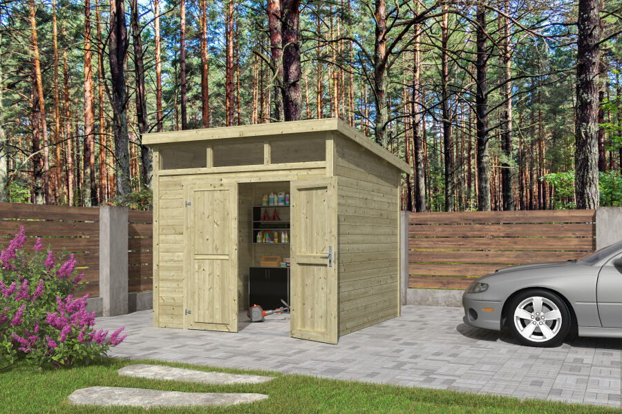 Lasita Maja Gartenhaus KIBO 3 imprägniert 250 x 250 cm, 28mm Systembohle