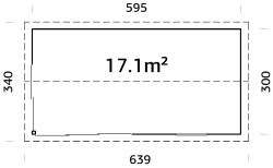 Palmako Gartenhaus AMANDA 17,1 m²  44 mm - 595x300...