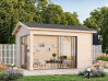 Palmako Gartenhaus AMANDA 11,2 m²  44 mm - 390x300 cm natur / imprägniert / lackiert