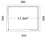 Palmako Gartenhaus AMANDA 11,2 m²  44 mm - 390x300 cm natur / imprägniert / lackiert