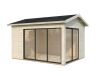 Palmako Gartenhaus AMANDA 11,2 m²  44 mm - 390x300 cm natur / imprägniert / lackiert