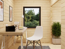 Palmako Ferienhaus CECILIA PLUS ISO 27,2 m²  70 mm - 540x540 cm, inkl. Fußboden 28 mm, natur