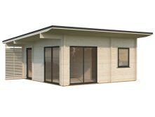 Palmako Ferienhaus CECILIA PLUS ISO 27,2 m²  70 mm - 540x540 cm, inkl. Fußboden 28 mm, natur