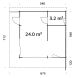 Palmako Ferienhaus CECILIA PLUS ISO 27,2 m²  70 mm - 540x540 cm, inkl. Fußboden 28 mm, natur