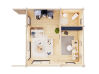 Palmako Ferienhaus CECILIA PLUS ISO 27,2 m²  70 mm - 540x540 cm, inkl. Fußboden 28 mm, natur