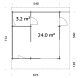 Palmako Ferienhaus CECILIA PLUS ISO 27,2 m²  70 mm - 540x540 cm, inkl. Fußboden 28 mm, natur