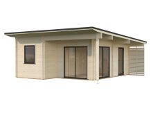 Palmako Ferienhaus CECILIA PLUS ISO 30,0 m²  70 mm - 540x670 cm, inkl. Fußboden 28 mm, natur