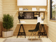 Palmako Ferienhaus CECILIA PLUS ISO 30,0 m²  70 mm - 540x670 cm, inkl. Fußboden 28 mm, natur