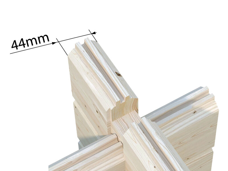 Palmako Gartenhaus CLAUDIA ISO 14,2 m²  44 mm - 450x330 cm natur