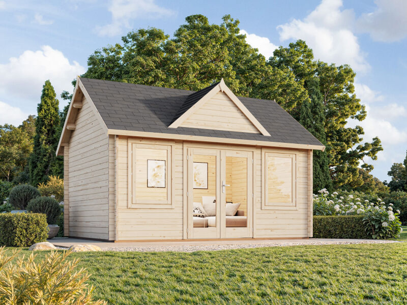Palmako Gartenhaus CLAUDIA ISO 14,2 m²  44 mm - 450x330 cm natur
