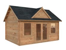 Palmako Gartenhaus CLAUDIA ISO 14,2 m²  44 mm - 450x330 cm hellbraun imprägniert