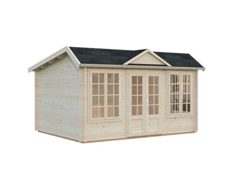 Palmako Gartenhaus CLAUDIA ISO  Pentroof 11,5 m²  34 mm - 400x300 cm lackiert dunkelgrau (7012) + anthrazit (7016)