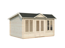 Palmako Gartenhaus CLAUDIA ISO  Pentroof 11,5 m²  34 mm - 400x300 cm lackiert dunkelgrau (7012) + anthrazit (7016)