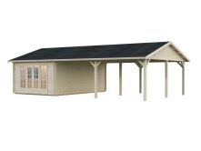 Palmako Gartenhaus IRENE ISO  19,0+33,2 m²  44 mm - 966x550 cm natur / imprägniert / lackiert