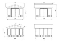 Palmako Pavillon ISABELLA 14,7 m²  90 mm - 401x401...