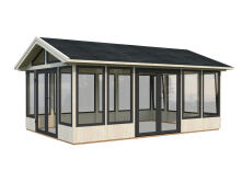Palmako Pavillon ISABELLA 22,2 m²  90 mm - 597x401 cm hellbraun imprägniert