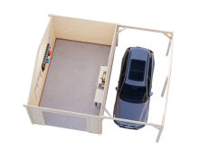 Palmako Garage ROGER 19,0+33,2 m²  44 mm 966x550 cm - ohne Tor lackiert dunkelgrau (7012) + weiß (9016)