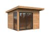 Gartenhaus ANDREA 7,5 m² PLUS ISO - 296x270 cm, 44 mm,  inkl. Boden, Schiebetür  - natur + farbig -