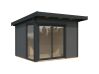 Gartenhaus ANDREA 7,5 m² PLUS ISO - 296x270 cm, 44 mm,  inkl. Boden, Schiebetür  - natur + farbig -