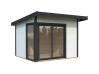 Gartenhaus ANDREA 7,5 m² PLUS ISO - 296x270 cm, 44 mm,  inkl. Boden, Schiebetür  - natur + farbig -