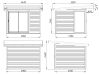 Gartenhaus ANDREA 7,5 m² PLUS ISO - 296x270 cm, 44 mm,  inkl. Boden, Schiebetür  - natur + farbig -