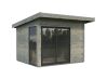 Gartenhaus ANDREA 7,5 m² PLUS ISO - 296x270 cm, 44 mm,  inkl. Boden, Schiebetür  - natur + farbig -