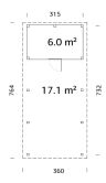 Palmako Carport KARL 23,1 m²  mit Geräteraum...