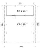 Palmako Carport KARL 40,6 m²  mit Geräteraum...