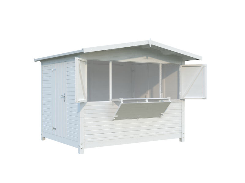 Palmako Marktstand/Verkaufsstand MARIAN 6,2 m²  298x228 cm, 16 mm, klappbar, natur / lackiert