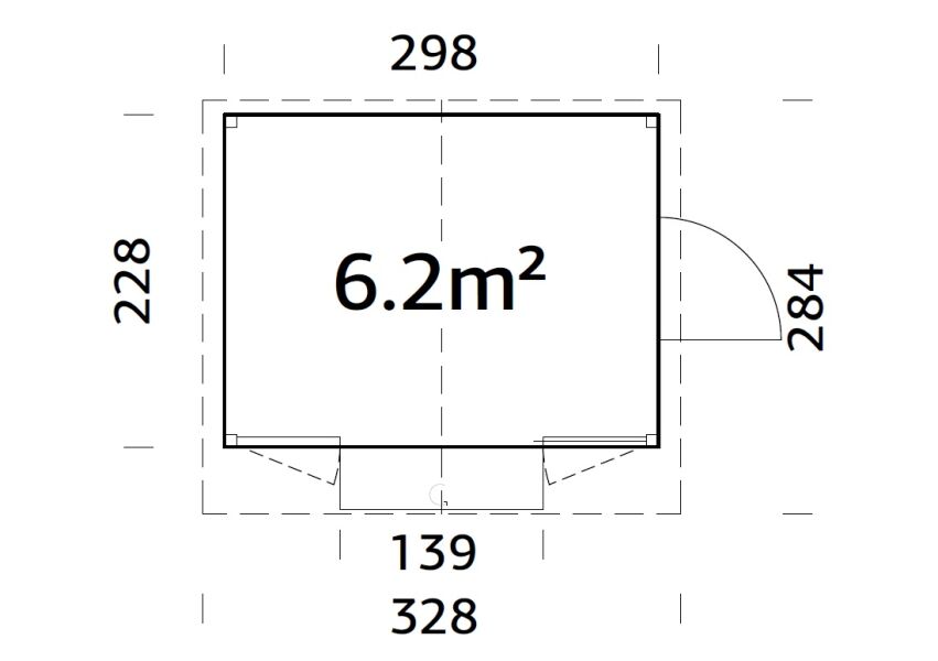 Palmako Marktstand/Verkaufsstand MARIAN 6,2 m²  298x228 cm, 16 mm, klappbar, natur / lackiert