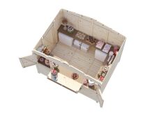 Palmako Marktstand/Verkaufsstand MARIAN 6,2 m²  298x228 cm, 16 mm, klappbar, natur / lackiert