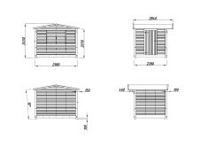 Palmako Marktstand/Verkaufsstand MARIAN 6,2 m²  298x228 cm, 16 mm, klappbar, natur / lackiert
