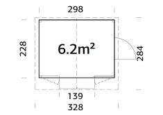 Palmako Marktstand/Verkaufsstand MARIAN 6,2 m²  298x228 cm, 16 mm, klappbar, natur / lackiert