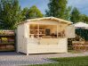Palmako Marktstand/Verkaufsstand MARIAN 6,2 m²  298x228 cm, 16 mm, klappbar, natur / lackiert