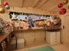 Palmako Marktstand/Verkaufsstand MARIAN 6,2 m²  298x228 cm, 16 mm, klappbar, natur / lackiert