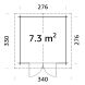Gartenhaus LOTTA 7,3 m²   296x296 cm; 28mm Wandbohlen natur / imprägniert / lackiert