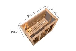 Sauna IRAVA 2 (Fronteinstieg) / Ofen 3,6 kW integr. Strg / AKTION