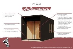 Karibu Saunahaus ARVID/MIRAMAR schwarz 73 mm ohne/mit Ofen / Schiebetür