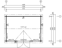 Gartenhaus Clockhouse LINCOLN; 420x300 cm (A); 44 mm...