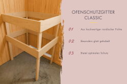 Karibu Saunahaus FINN 6 / terragrau / ohne Ofen / gedämmte Eingangstür