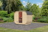 Saunafass/Fasssauna CUBUS M Fichte Natur,242 x 175 cm / inkl. Ofen 9 kW Bio / externe Strg. EASY