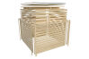 Karibu Saunahaus ARES 3 - 276x276x232 cm 38 mm terragrau / Metall staubgrau / ohne Ofen