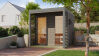 Karibu Saunahaus ARES 2 - 231x276x232 cm 38 mm terragrau / Metall staubgrau