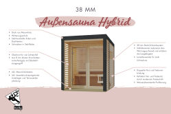 Karibu Saunahaus ARES 3 - 276x276x232 cm 38 mm naturbelassen / Metall staubgrau /   ohne/mit Ofen