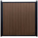 Elephant® WPC-Zaun Dark Line "Stripes", Driftwood Dark, ALU-Rahmen schwarz, Co-Ex, 180x180 cm