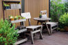 Elephant® WPC-Zaun Dark Line "Stripes", Driftwood Dark, ALU-Rahmen schwarz, Co-Ex, 180x180 cm