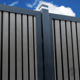 Elephant® WPC-Zaun Dark Line "Stripes", anthrazit, ALU-Rahmen anthrazit, Co-Ex, 180x180 cm