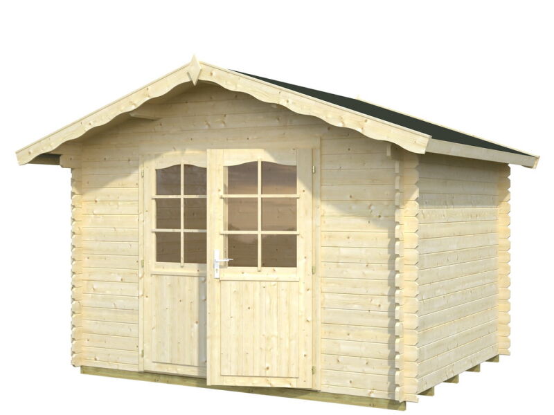 Gartenhaus VIVIAN 6,9 m2; 320x260cm, 28mm Bohlen, inkl. Fußboden - ohne / mit Farbe